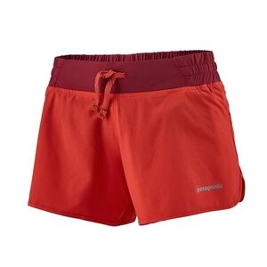 Patagonia Women's Nine Trails Red Running Shorts 4 Inches Medium